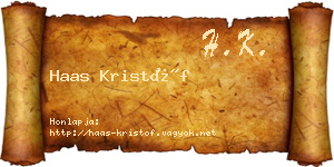 Haas Kristóf névjegykártya