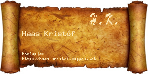 Haas Kristóf névjegykártya